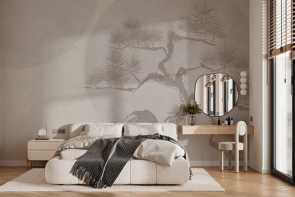 Wall murals Wall murals Tree with branches and leaves drawn on it (SKU: w08556)