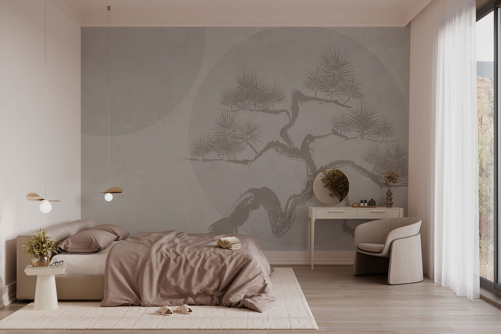 Tree with branches and leaves drawn on it