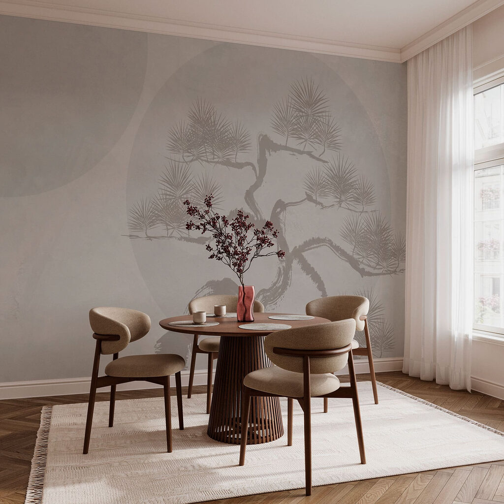 Tree with branches and leaves drawn on it