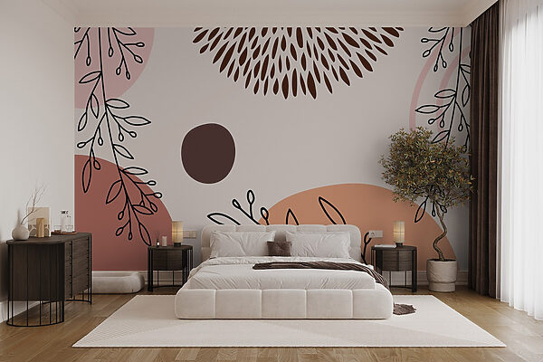 Pattern of flowers and circles Pattern of flowers and circles