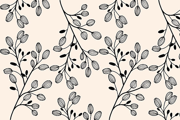 Pattern of black and white leaves Pattern of black and white leaves