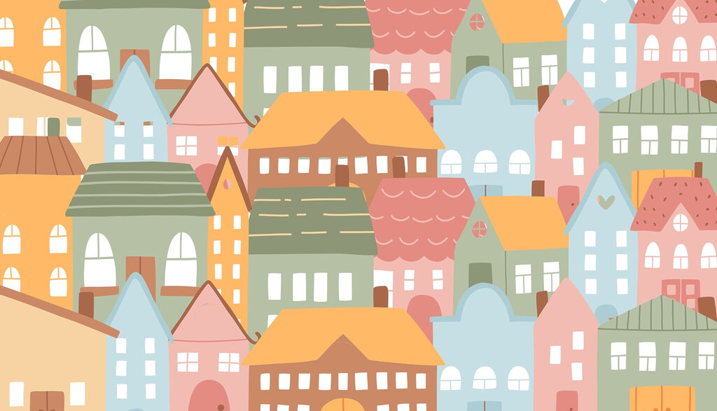 Group of colorful houses Group of colorful houses