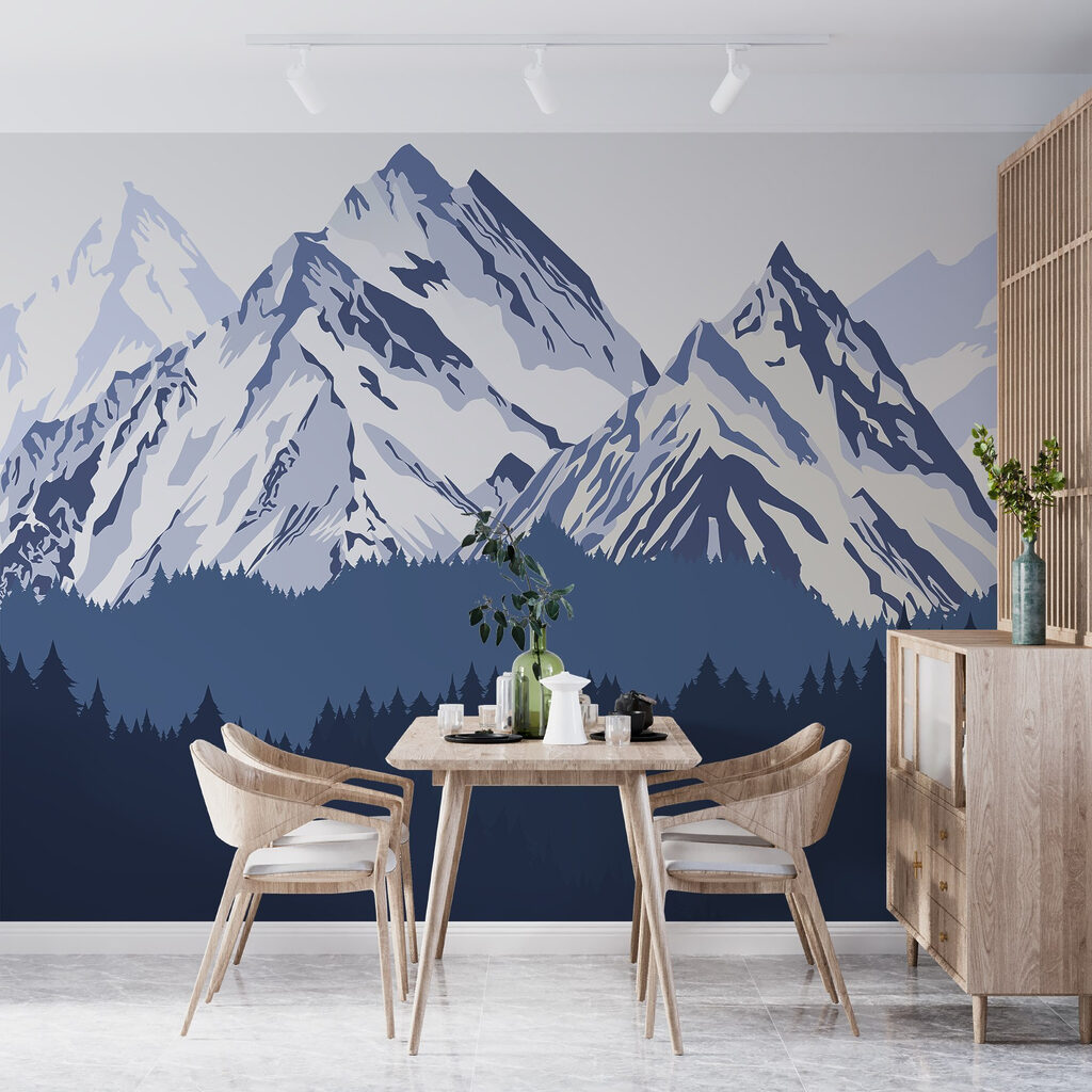 Mountain range with trees