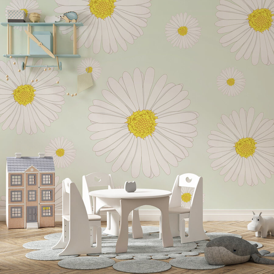 Pattern of white and yellow flowers Pattern of white and yellow flowers