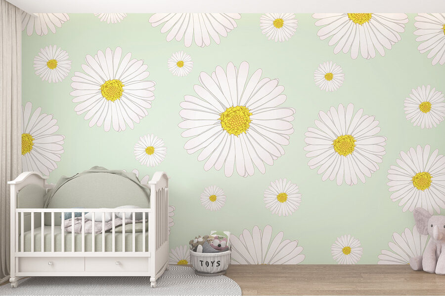 Pattern of white and yellow flowers Pattern of white and yellow flowers