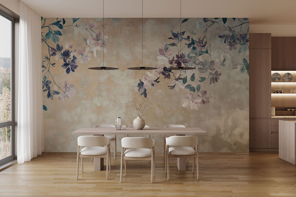 Soft florals on a textured backdrop Soft florals on a textured backdrop