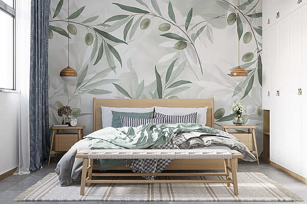 Wall murals Delicate greenery on a soft backdrop (SKU: w08576) Wall murals Wall murals Delicate greenery on a soft backdrop (SKU: w08576)