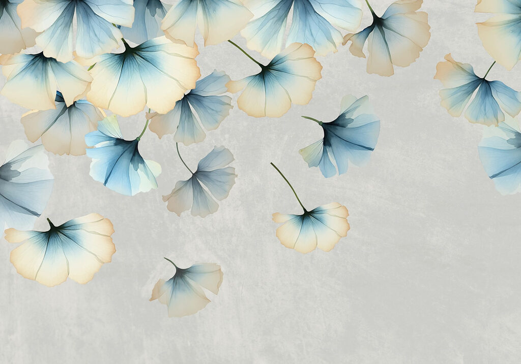 Group of flowers flying in the air Group of flowers flying in the air