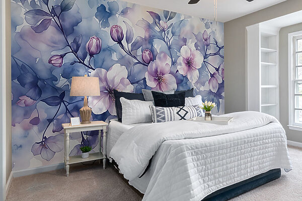 Wall murals Wall murals Painting of flowers on a branch (SKU: w08582)