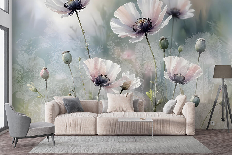 Delicate blooms in soft hues