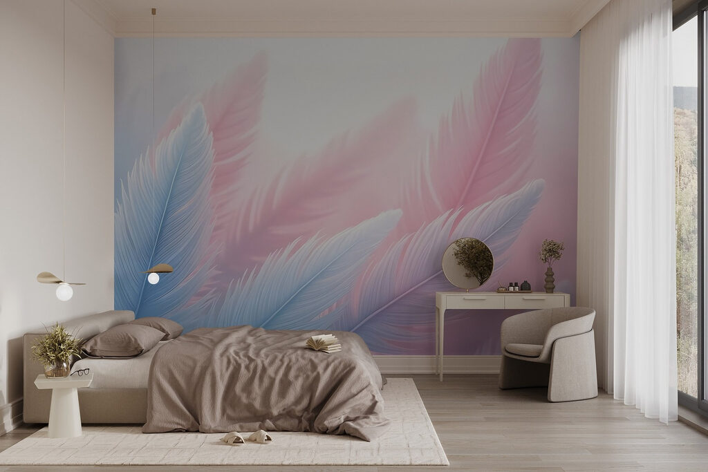 Group of feathers in light