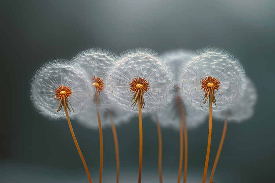 Wall murals Group of dandelions with seeds - Image 6