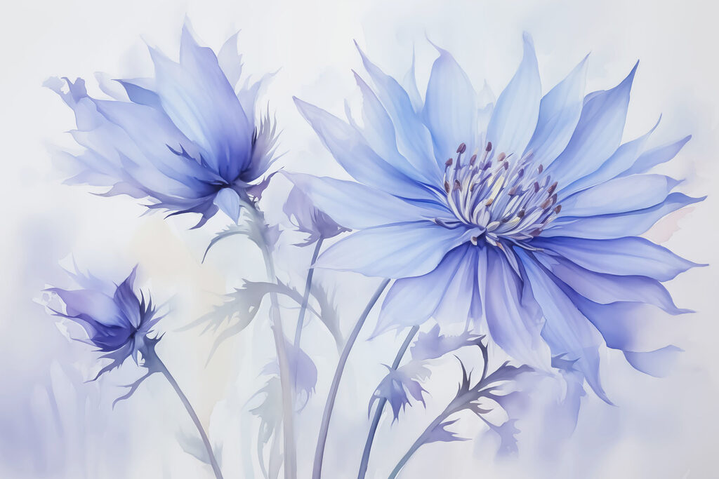 Delicate blue petals in soft hues Delicate blue petals in soft hues