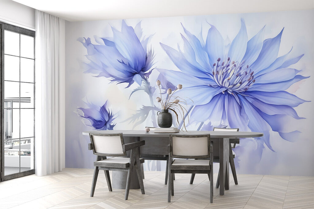 Delicate blue petals in soft hues