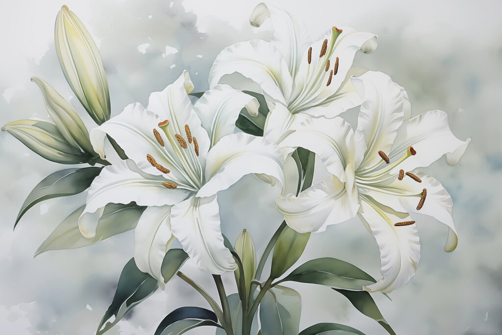 Delicate lilies in soft hues Delicate lilies in soft hues