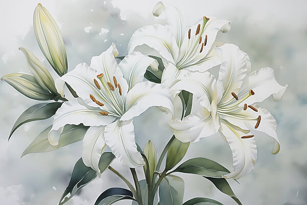Delicate lilies in soft hues Delicate lilies in soft hues