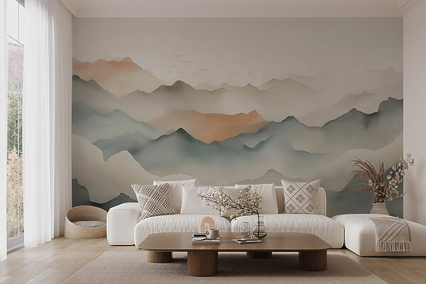 Landscape of mountains with clouds Landscape of mountains with clouds