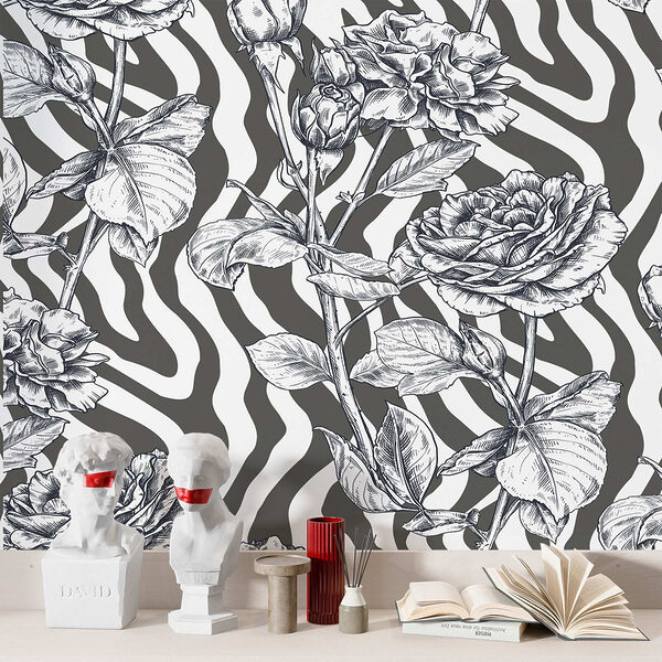 Black and white drawing of roses Black and white drawing of roses