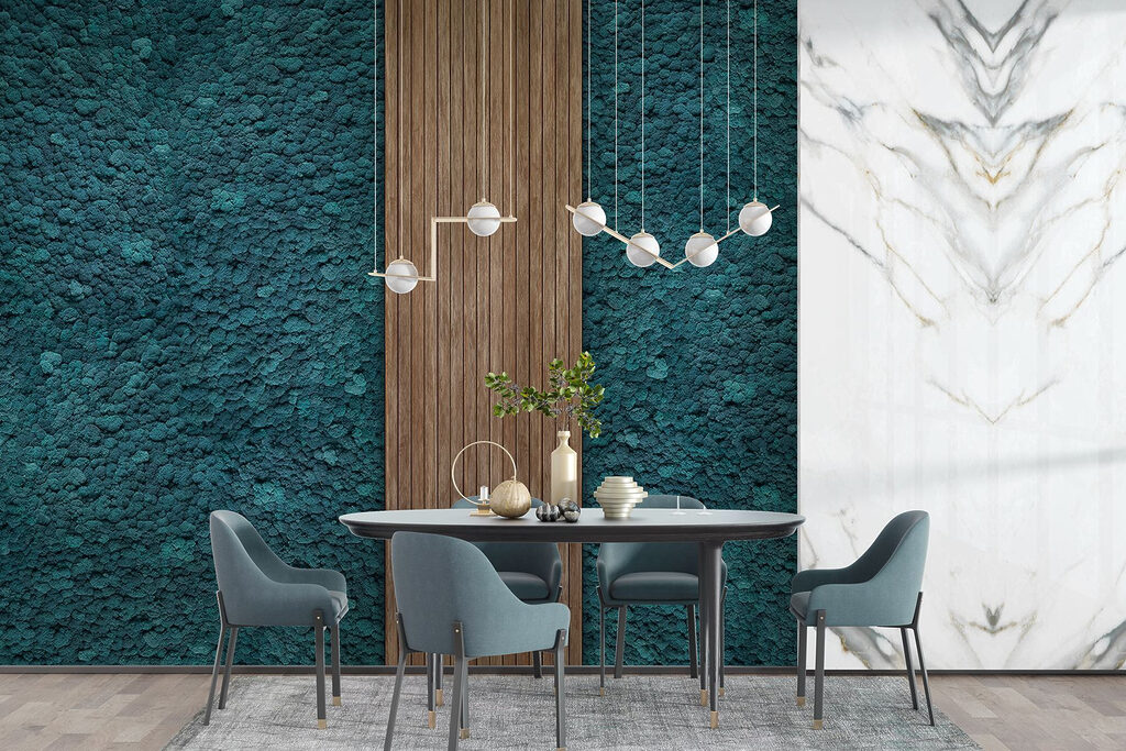 Wood plank on a blue carpet Wood plank on a blue carpet