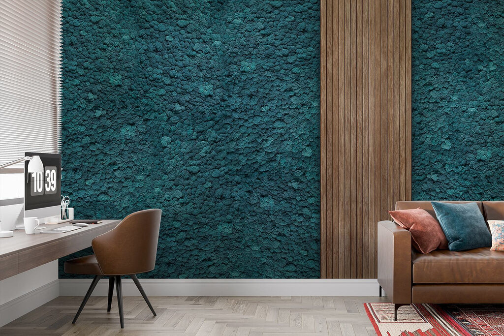 Wood plank on a blue carpet Wood plank on a blue carpet