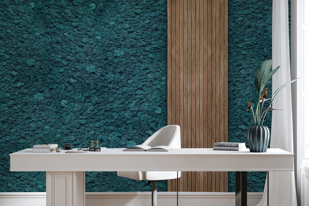 Wood plank on a blue carpet Wood plank on a blue carpet