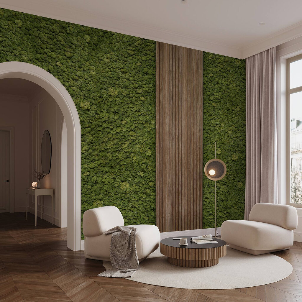 Wood plank on a green carpet