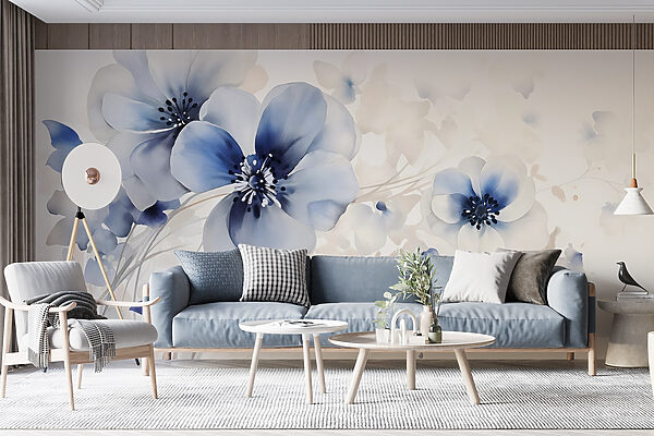 Painting of flowers on a white background Painting of flowers on a white background