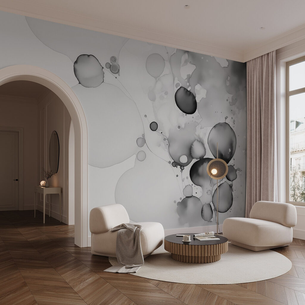 Fluid black and white abstract art Fluid black and white abstract art