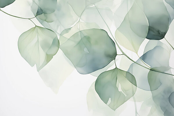 Delicate leaves in soft pastel hues Delicate leaves in soft pastel hues
