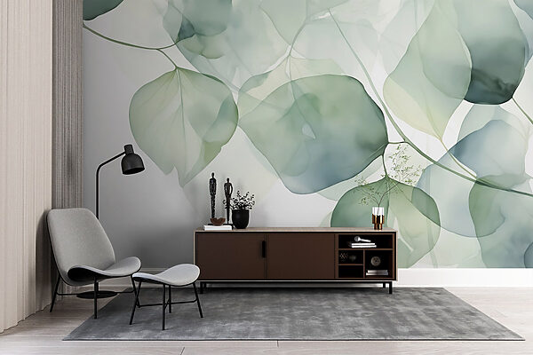 Delicate leaves in soft pastel hues Delicate leaves in soft pastel hues