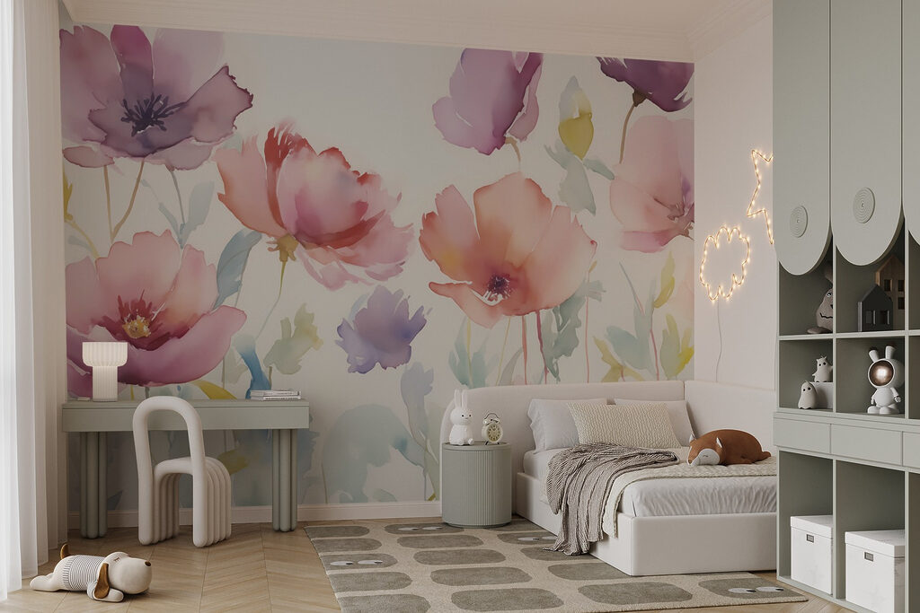 Watercolor painting of flowers