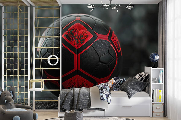Dynamic black and red soccer ball Dynamic black and red soccer ball