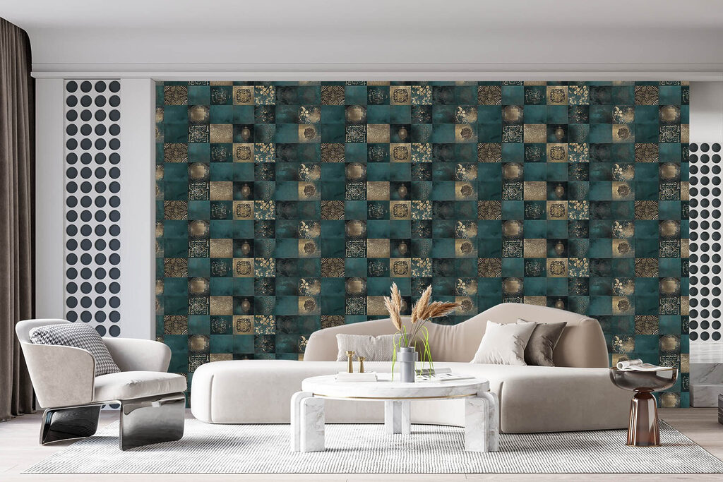 Pattern of squares and dots Pattern of squares and dots