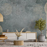 Wall murals Grey and white background with a pattern