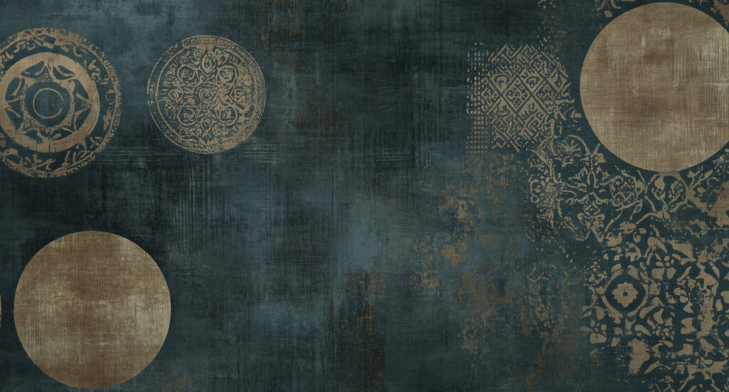 Mysterious patterns on textured background