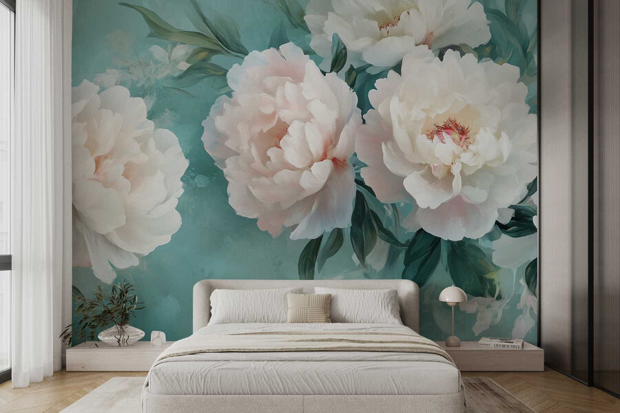 Wall murals Group of white flowers