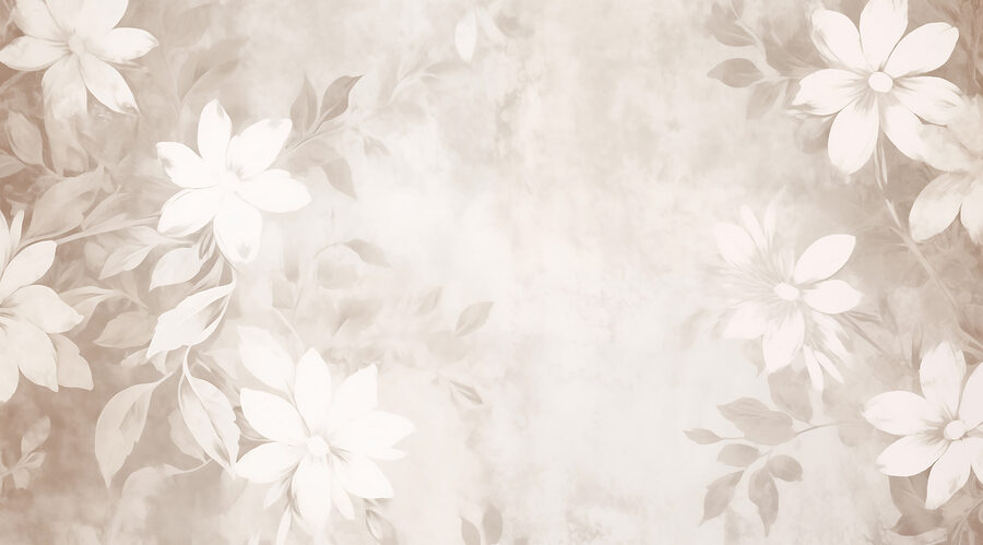 Wall murals White and gray floral pattern - Image 4