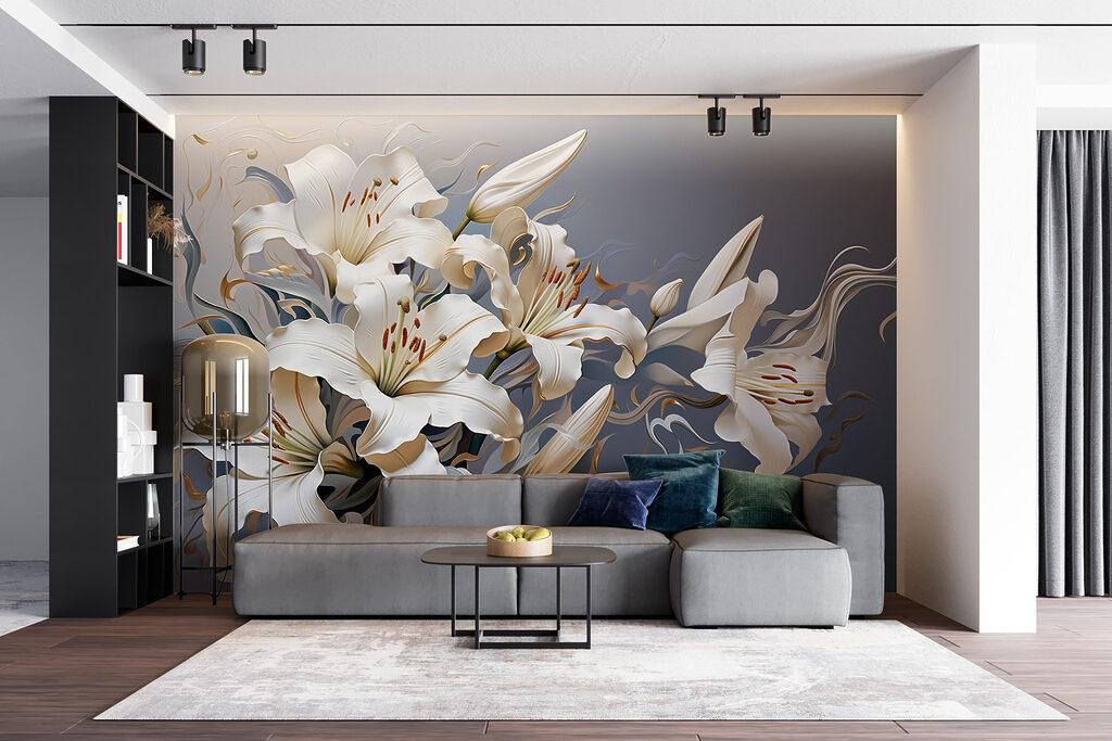 Delicate lilies in soft hues