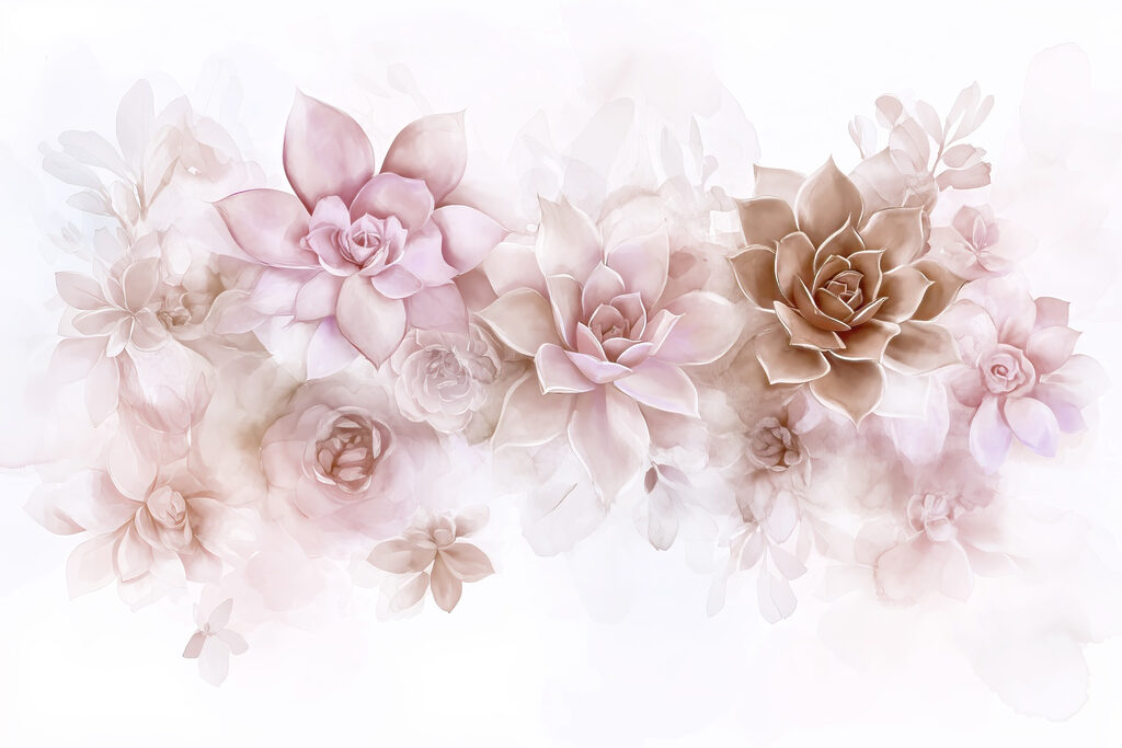 Group of flowers on a white background