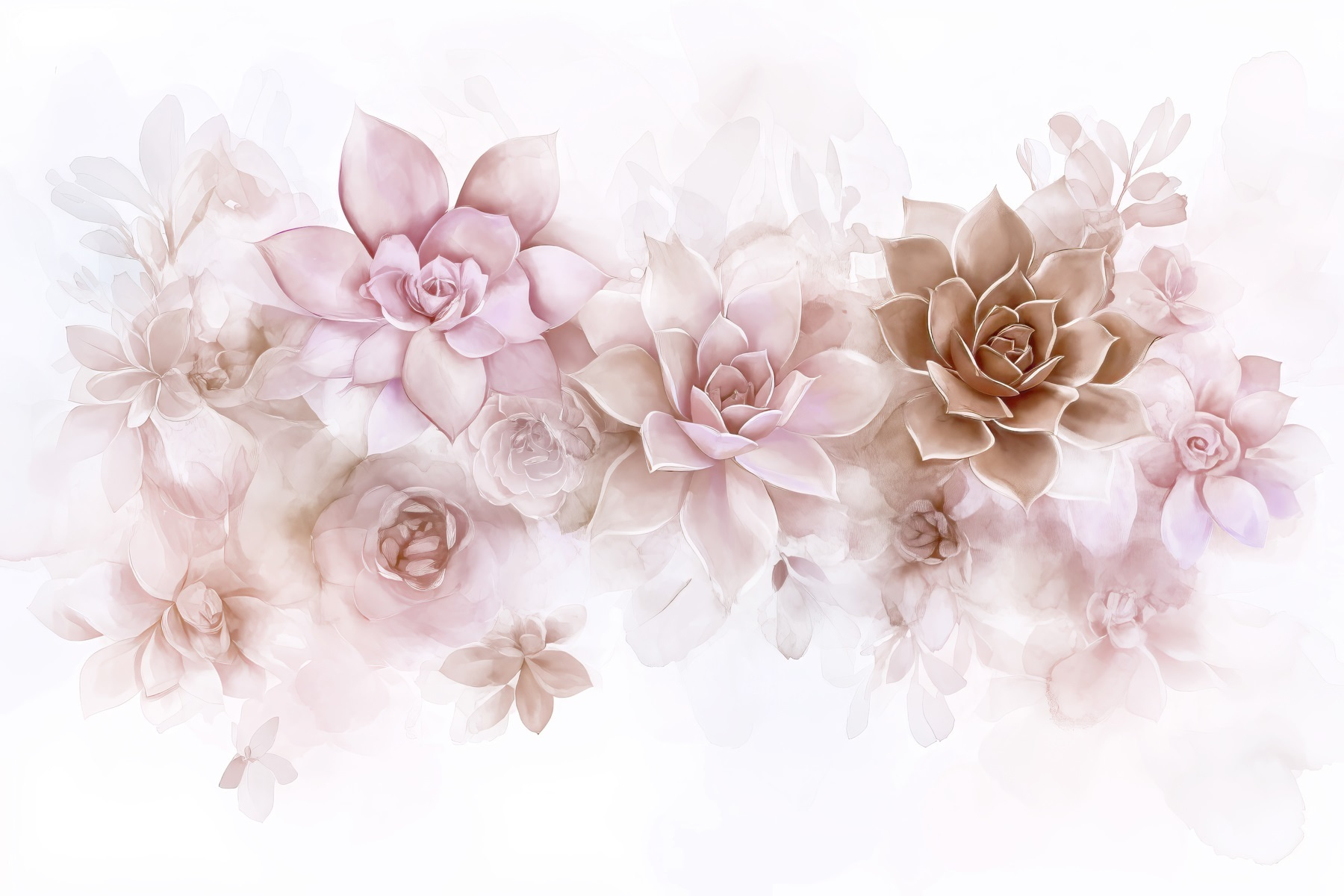 Group of flowers on a white background