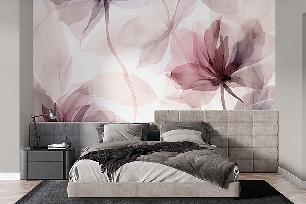 Wall murals Wall murals Delicate floral watercolor design (SKU: w02755)