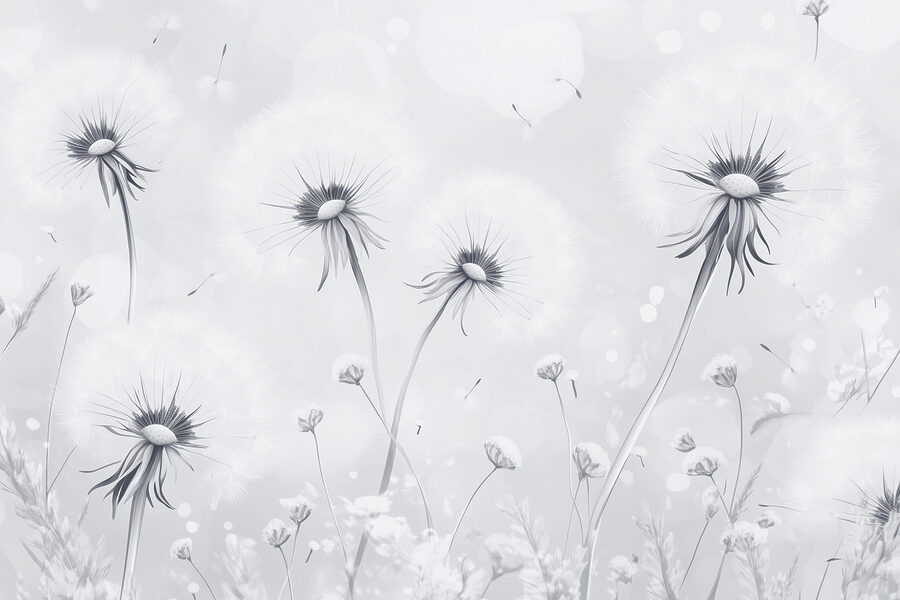 Group of dandelions in a field Group of dandelions in a field