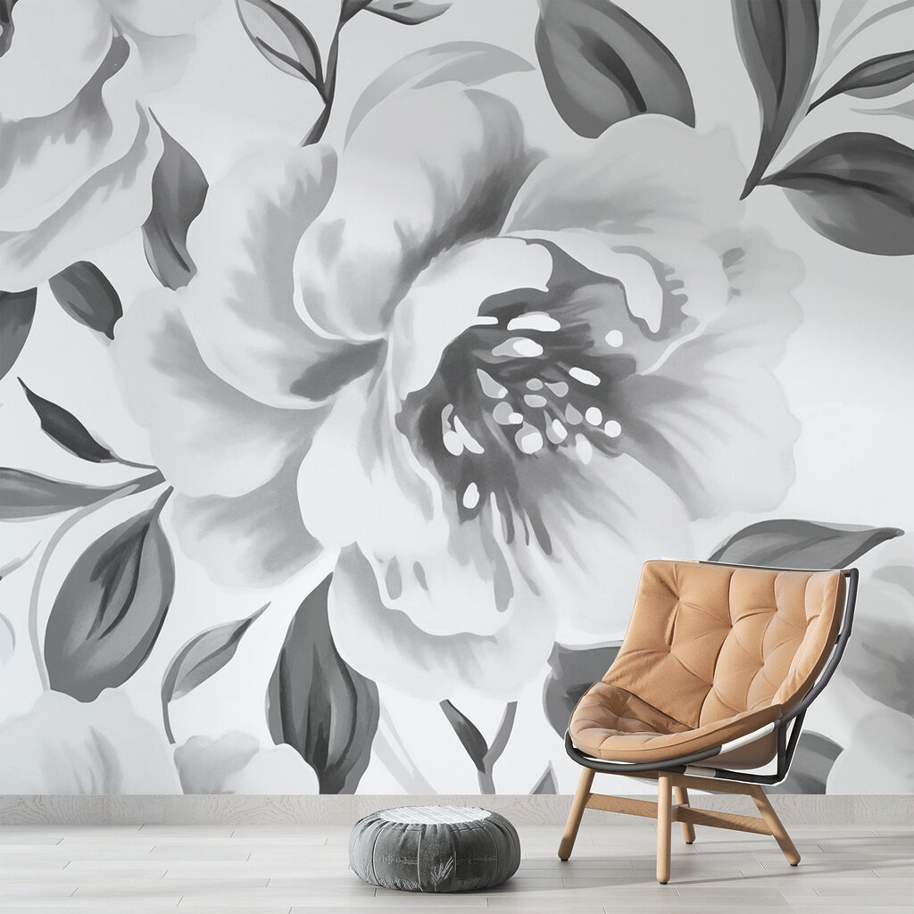 Floral patterns in monochrome tones
