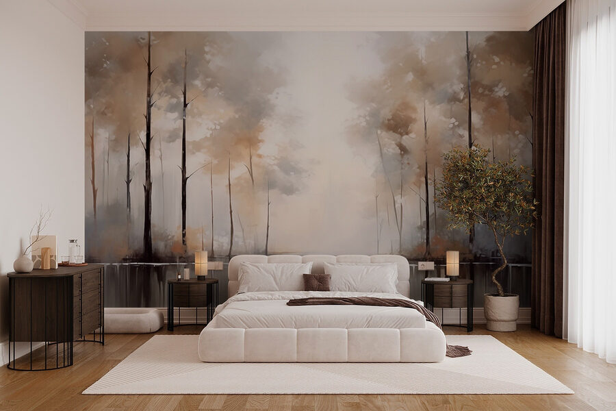 Painting of trees and water
