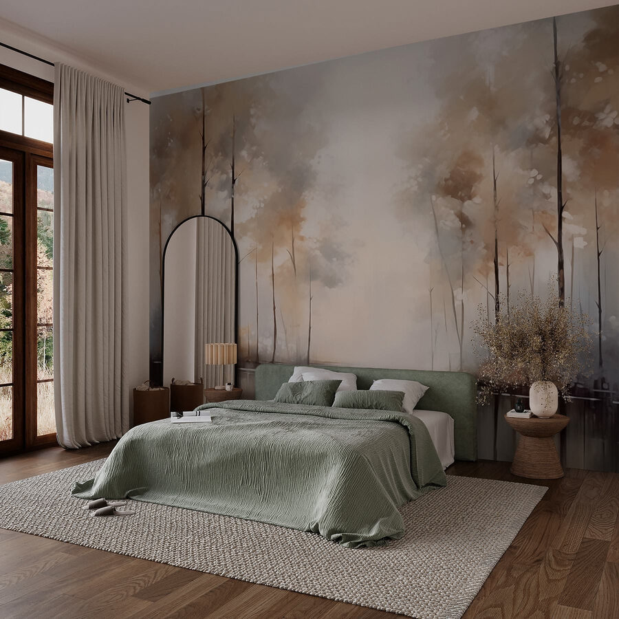 Painting of trees and water