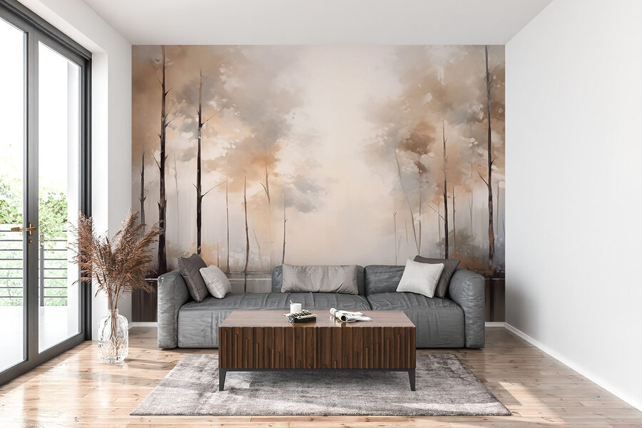 Painting of trees and water