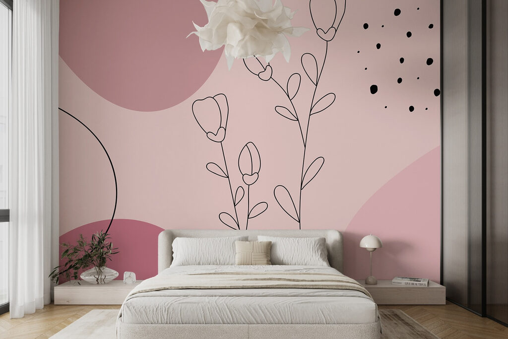 Drawing of flowers and circles Drawing of flowers and circles