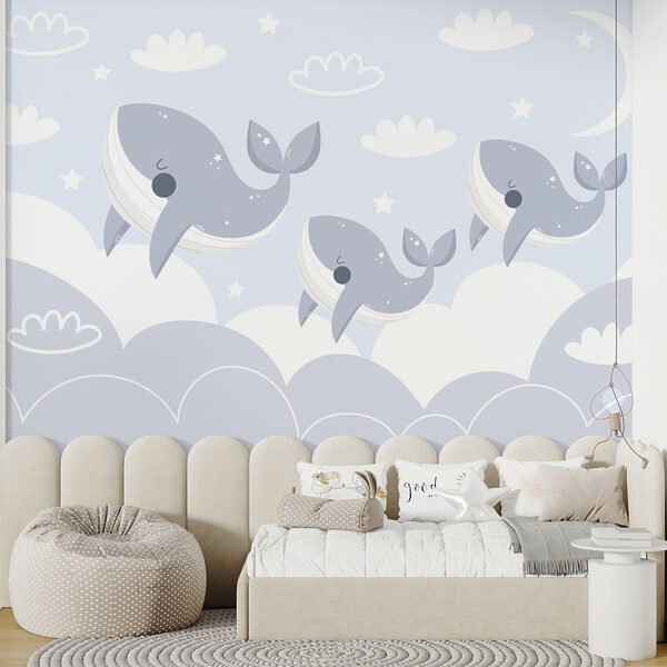 Wall murals Group of whales jumping in the air