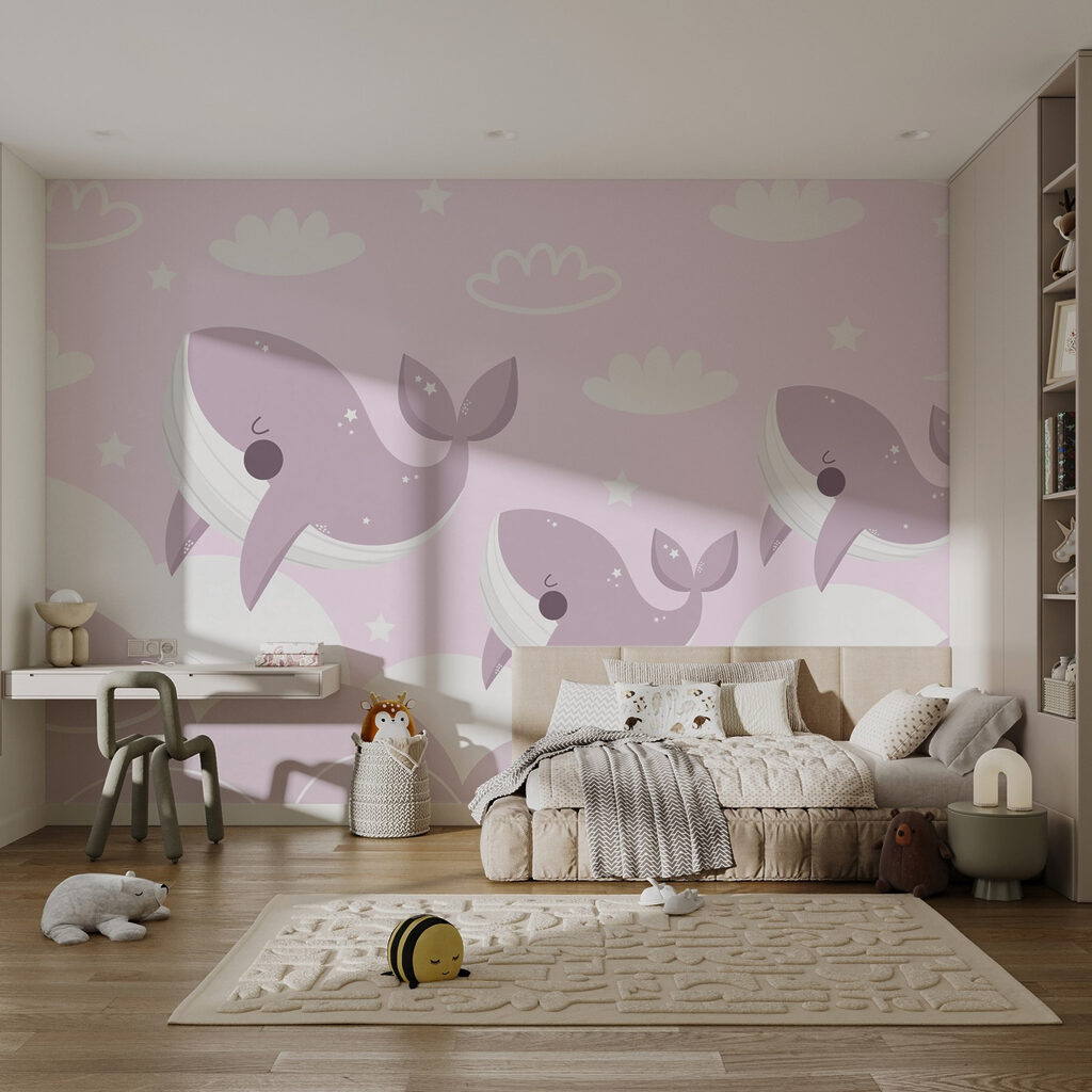 Group of whales in the sky