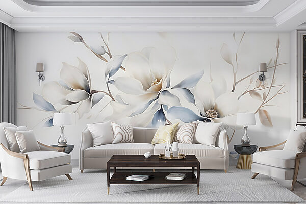 Painting of flowers on a white background